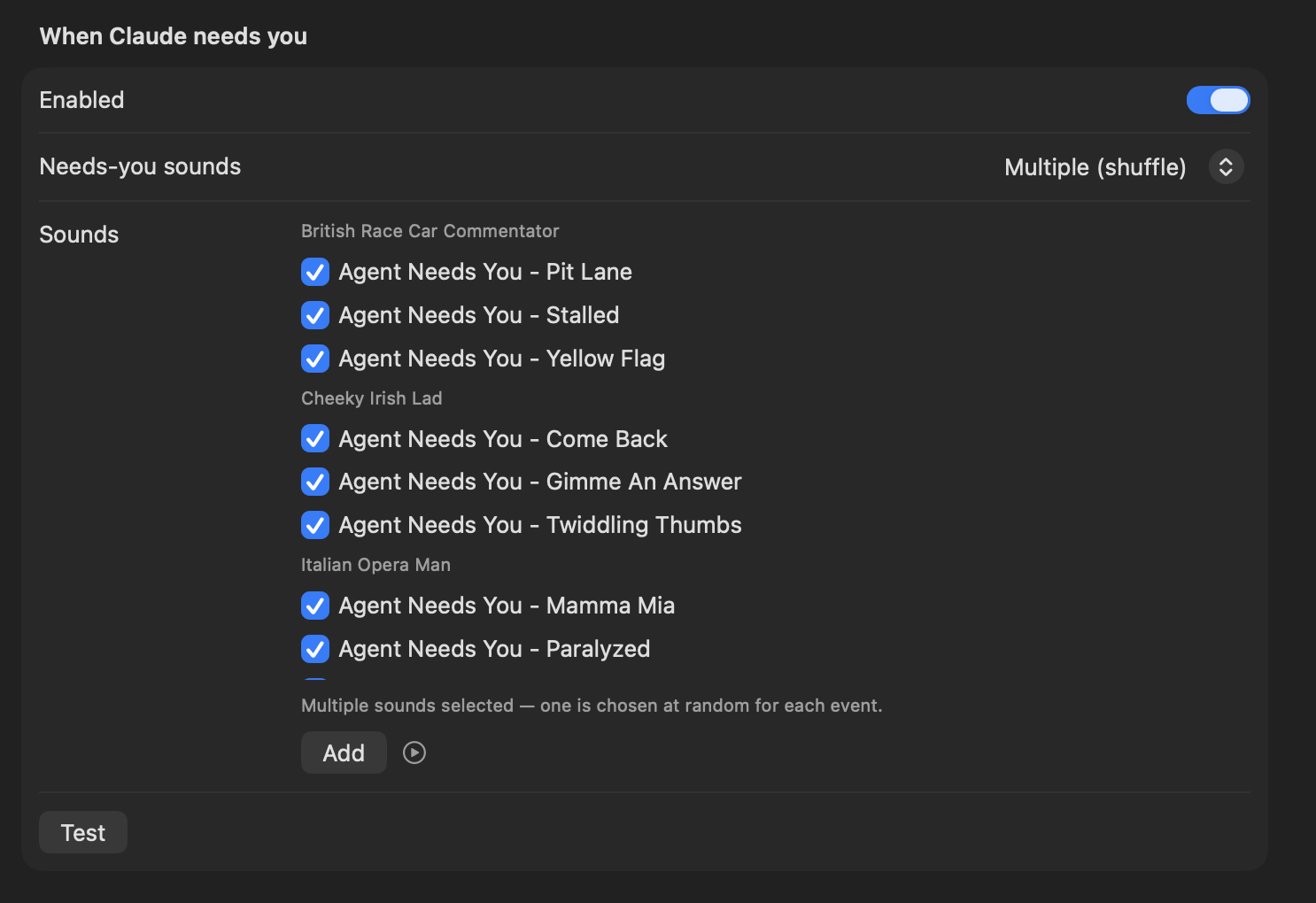 MacYaps sound picker for when Claude Code needs your input or permission